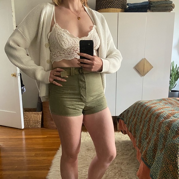 OD Green Vintage Military Booty Shorts - Picture 2 of 4